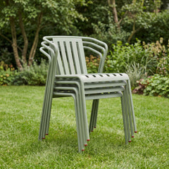 ALTO PARI Premium All-Weather Outdoor Stacking Dining chair (Set of 2) (Pale Green)