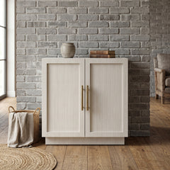 BIANCO Modern Wood Storage Cabinet with Panel Doors – Contemporary Sideboard for Living Room & Dining Room