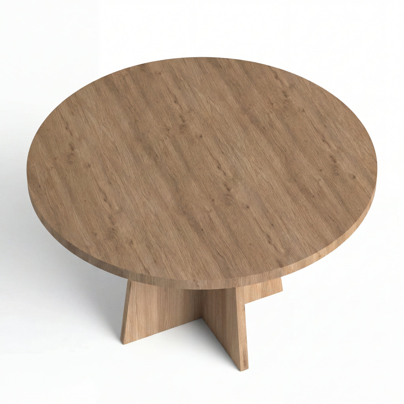 ATLAS Modern Round Dining Table – Contemporary Wood Pedestal Dining Table for Dining Room & Kitchen