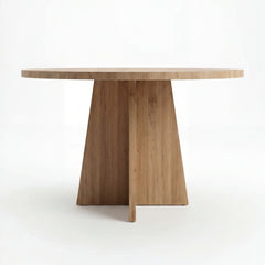 ATLAS Modern Round Dining Table – Contemporary Wood Pedestal Dining Table for Dining Room & Kitchen
