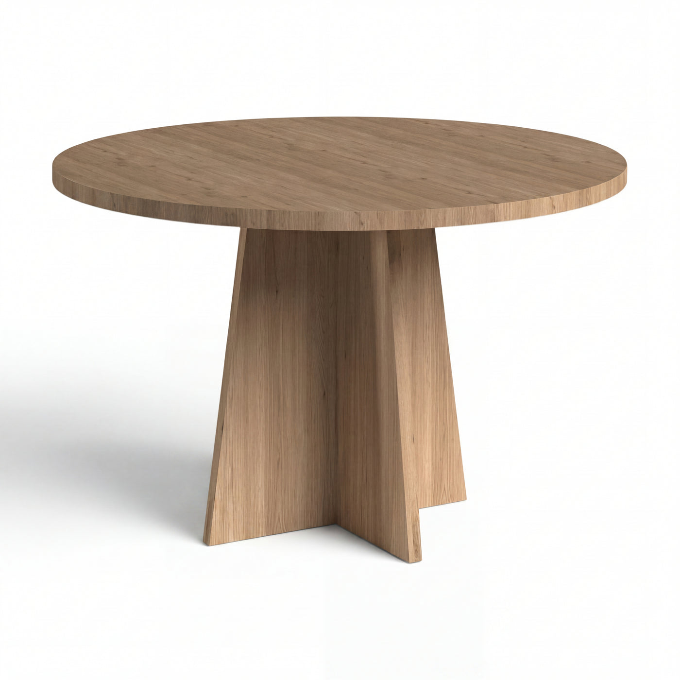 ATLAS Modern Round Dining Table – Contemporary Wood Pedestal Dining Table for Dining Room & Kitchen