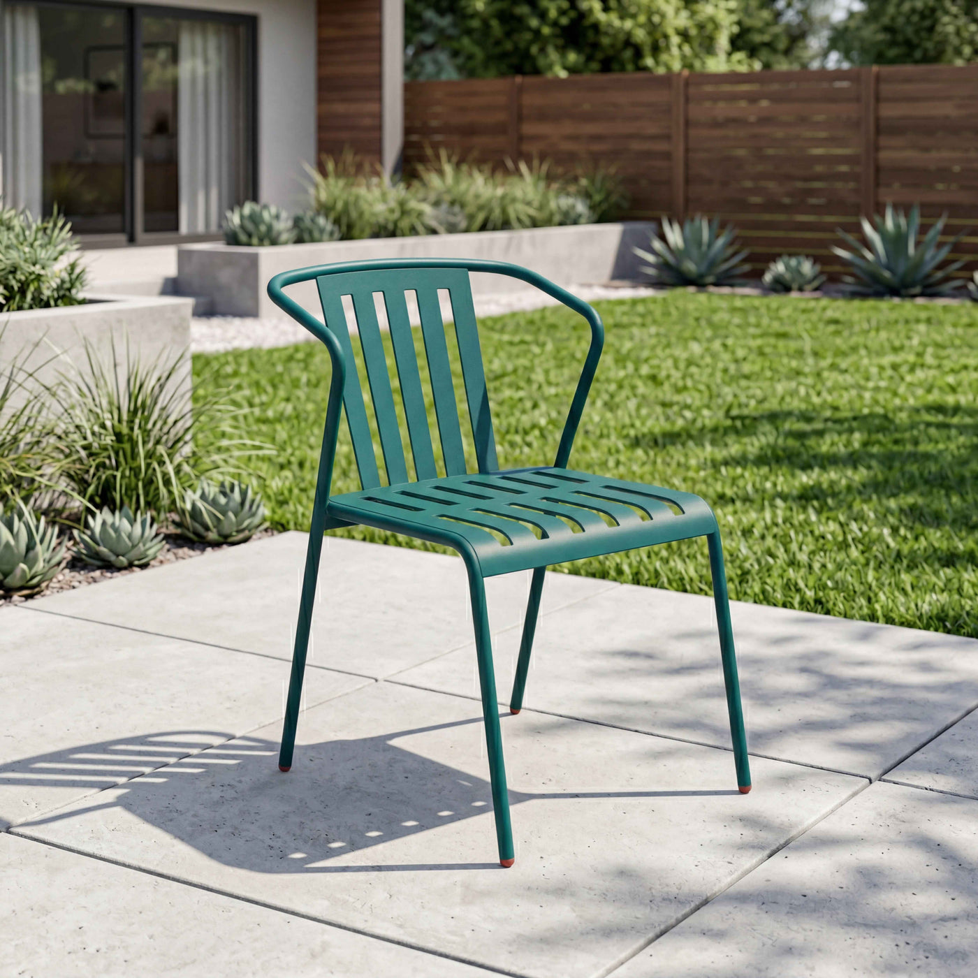 ALTO PARI Premium All-Weather Outdoor Stacking Dining chair (Set of 2) (Ocean Blue)