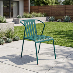 ALTO PARI Premium All-Weather Outdoor Stacking Dining chair (Set of 2) (Ocean Blue)