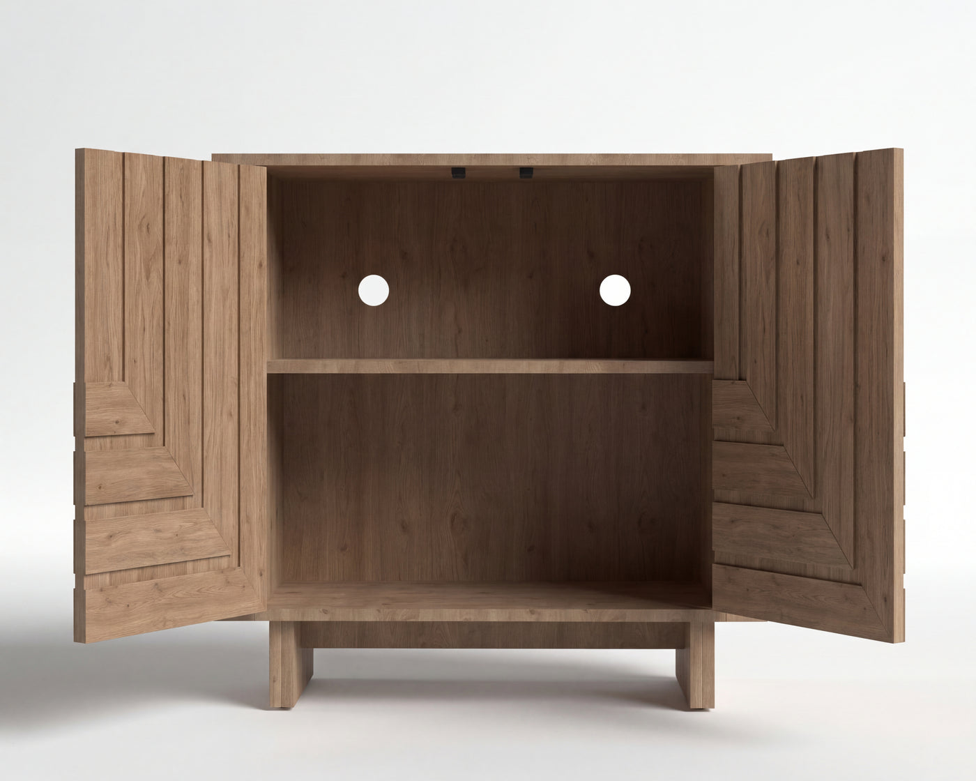MURATTA Modern Geometric Wood Sideboard Cabinet – Contemporary Storage Console for Living Room & Dining Room
