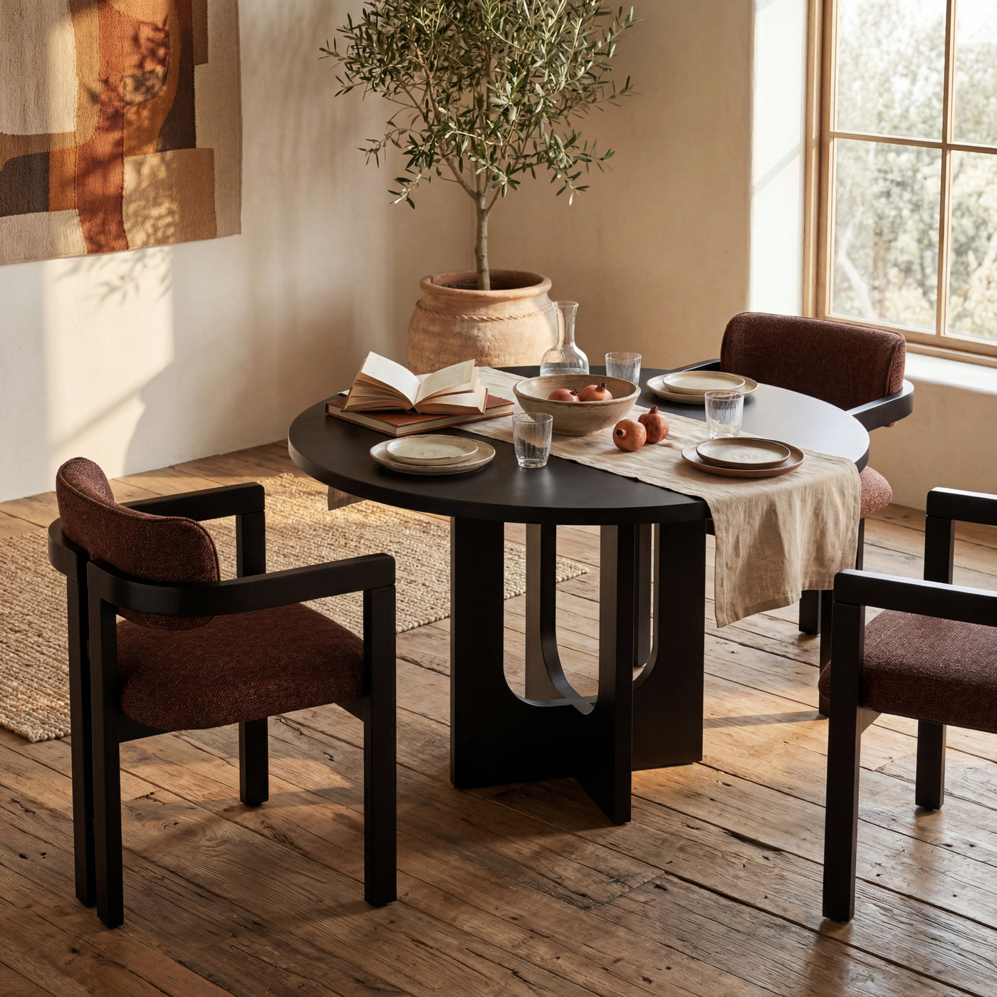 BODEN Modern Round Dining Table – Contemporary Wood Pedestal Dining Table for Dining Room & Kitchen (Copy)